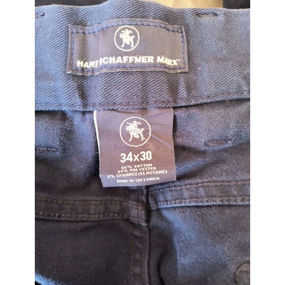 Hart Schaffner Marx Pants Men's 34X30 Navy Cotton Blend - Picture 4 of 4